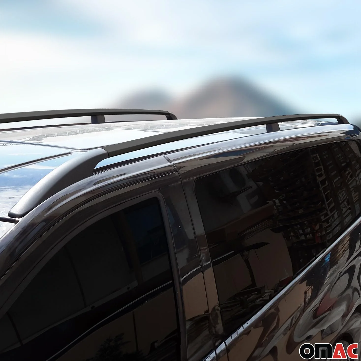 OMAC Barras de Techo Dachgepäckträger Compatible con VW Caddy 2010-2020 L1 Kurz ALU Negro