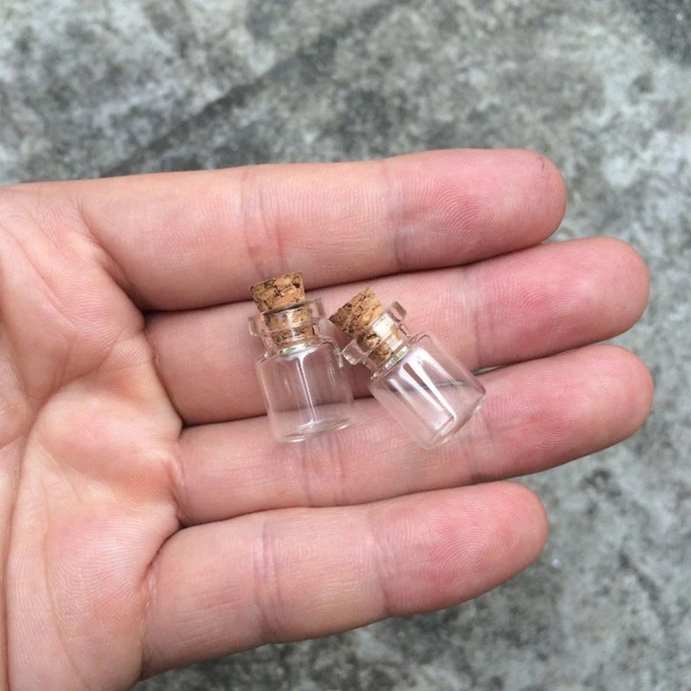 Mini Botellas de Vidrio 0.5ml con Corchos, Frascos para Bodas Artesanía Joyería