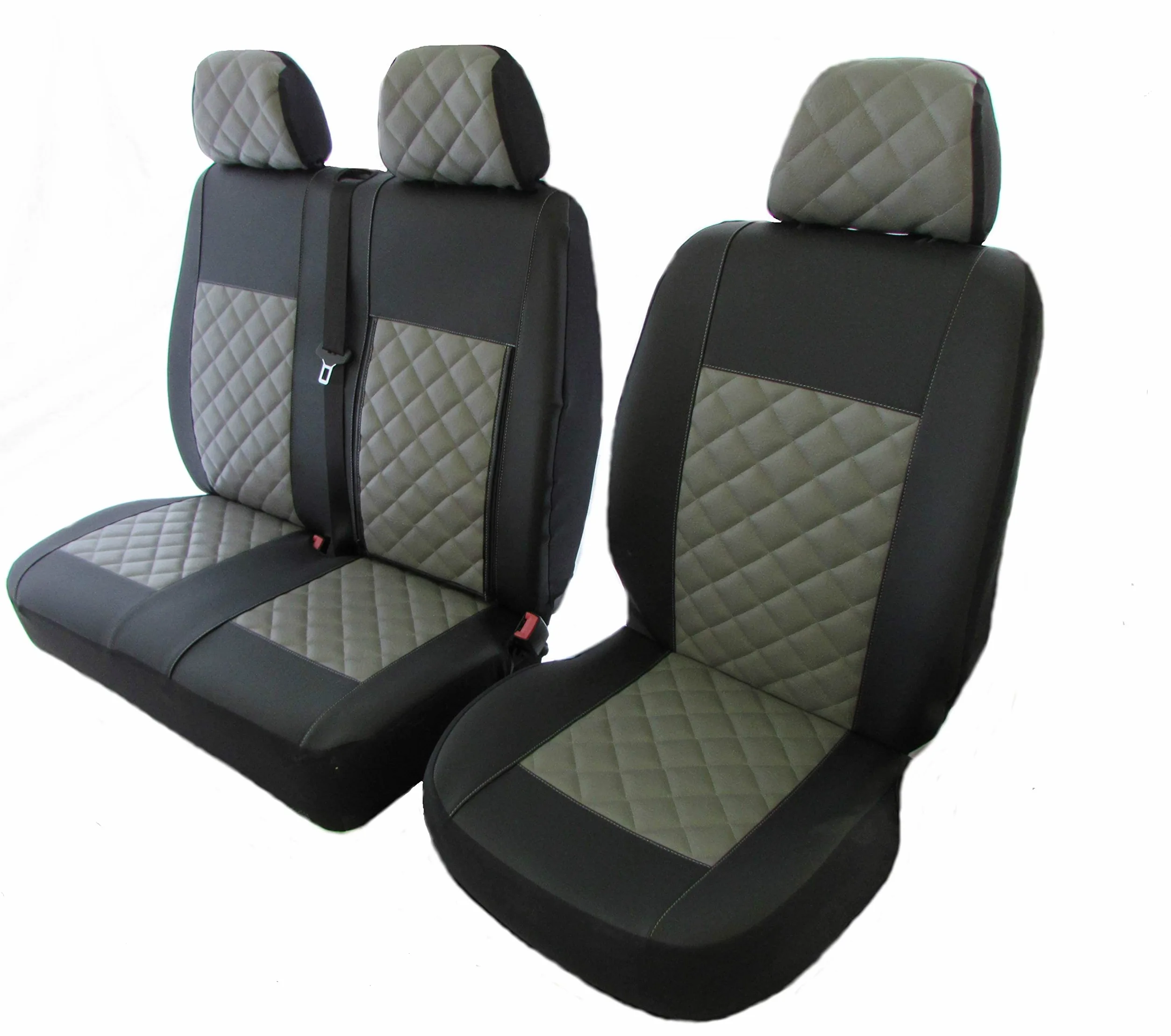 Fundas para Asiento de Coche, para IVECO Daily a Partir de 2015, Conductor EN EL Lado Izquierdo, Piel ECOLÓGICA DE Color Azul, 2+1 (1 Individual, 2+1 Doble)