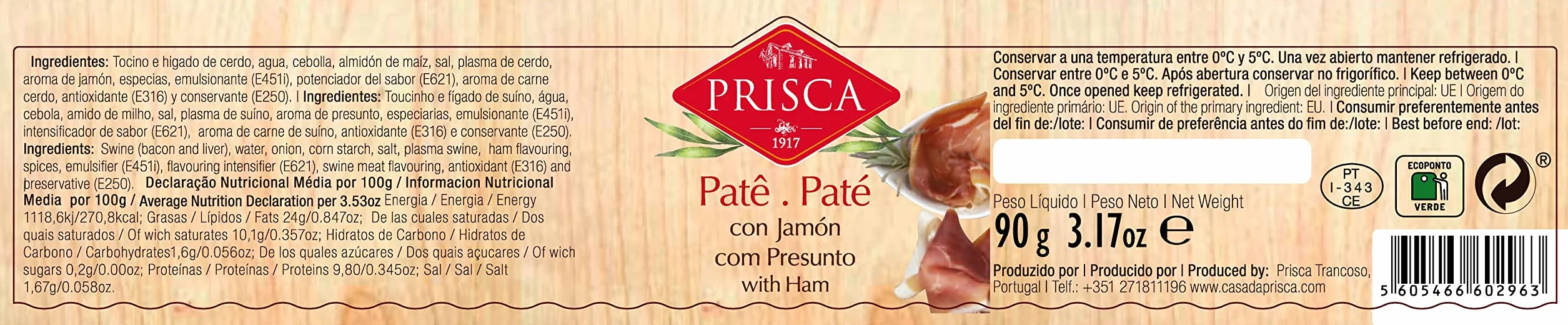 Surtido de Patés 6×90g con Vino de Oporto, Jamón y Queso de Cabra