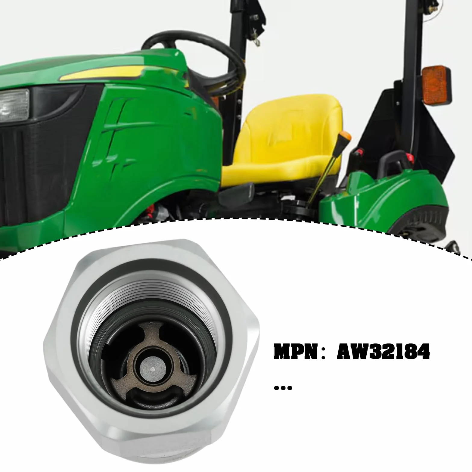 Conector Rápido de Aceite Hidráulico para Tractor (2 Unidades Cabezal Macho AW32184) Compatible con John Deere 1023E 1025R 1026R Y 2025R.