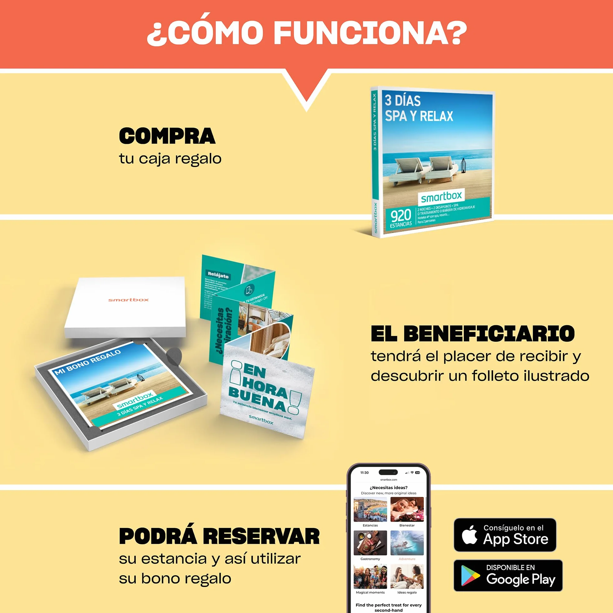 Smartbox - Caja Regalo 3 días SPA y Relax - Idea de Regalo - 2 Noches con SPA, Tratamiento o bañera de hidromasaje para 2 Personas