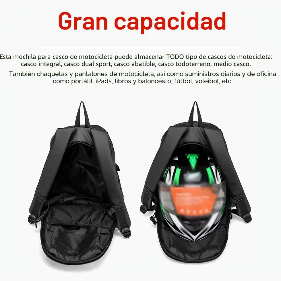 Shkalacar Mochila de Motocicleta Multifuncional, Gran Capacidad de Casco de Motocicleta Motocicleta Montar para Hombres Mujeres Mochila de Casco Impermeable