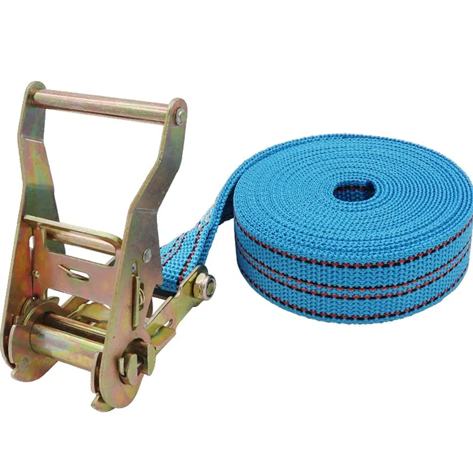 Tensor de la correa de la cuerda de unión 38 mm Azul Sin gancho Car Cargo Equipaje La longitud de la cuerda de amarre es de 2-20 M (Tamaño: 38 mm * 3 M) Correas de amarre Trinquete Asegurando las co