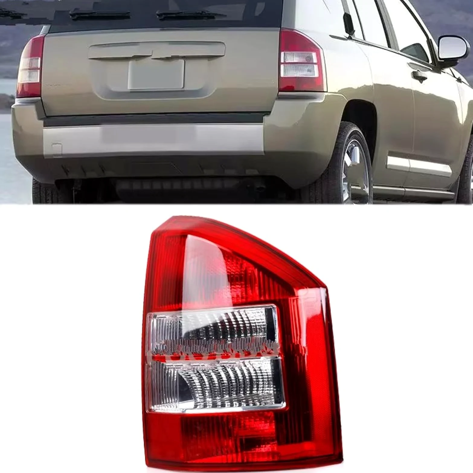 luces traseras coche Compatible Con Jeep Para Compass 2007 2008 2009 2010 Luz Trasera Izquierda/derecha, Intermitente, Luz De Freno, Luces De Posición, Luces Antiniebla(Right)