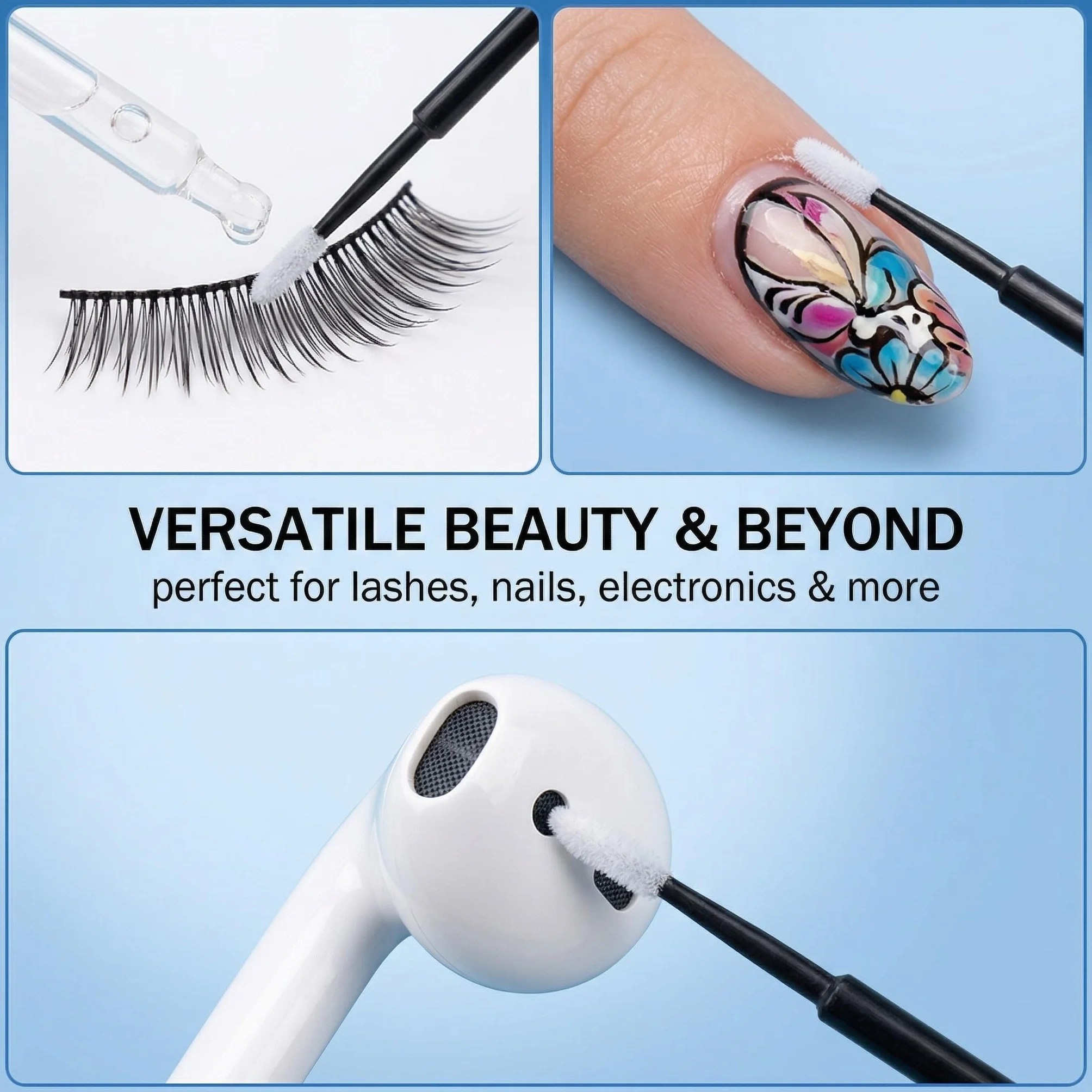 200 piezas pinceles desechables para labios pestañas aplicadores microfibra extensiones maquillaje