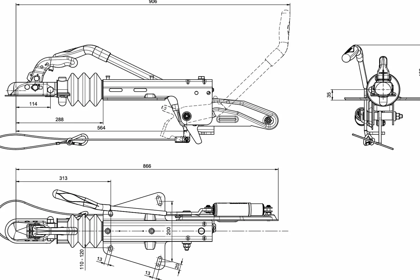 Knott Enganche en V para remolques KF20 A 2000kg