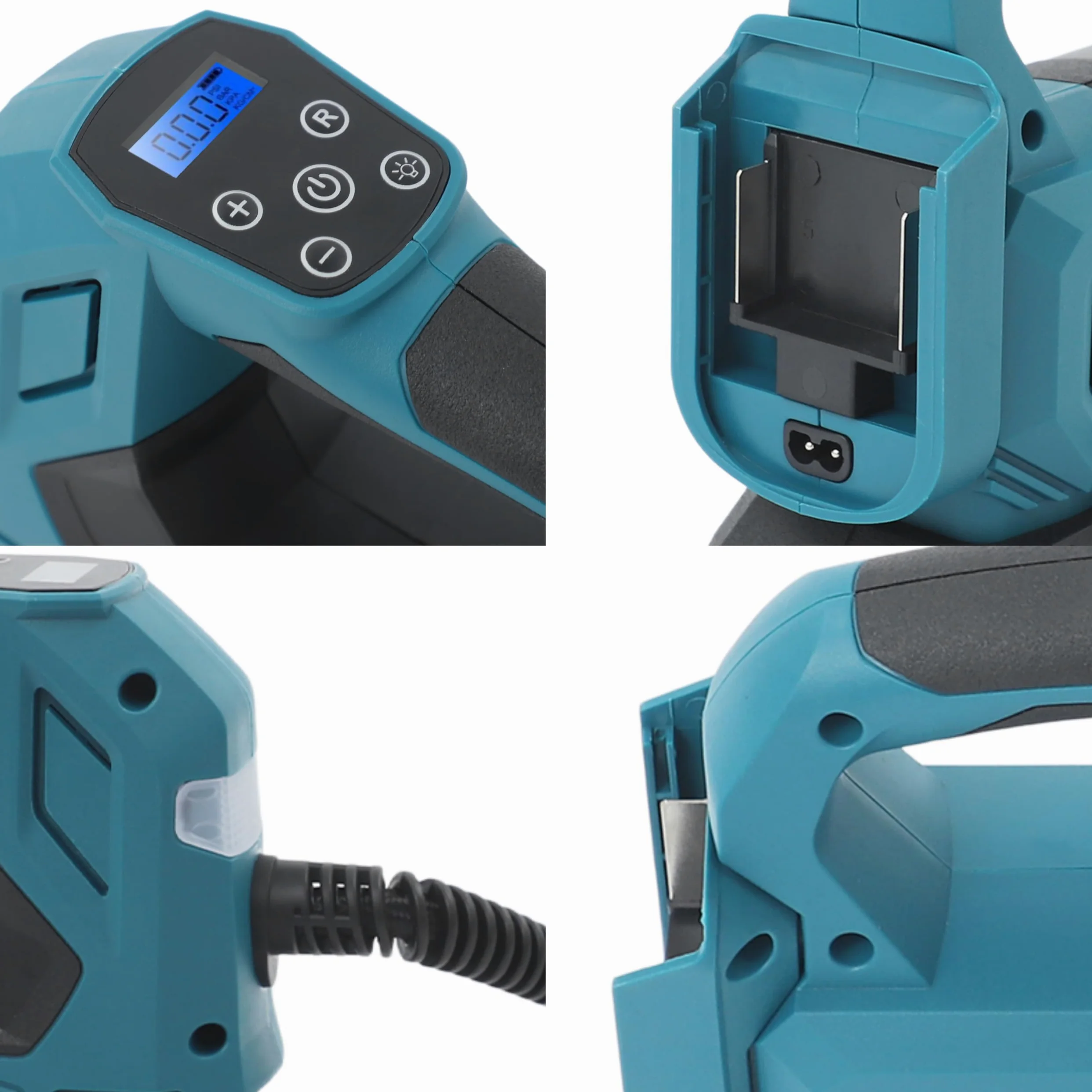 Compresor de aire inalámbrico con motor de cobre puro de 250 W, compresor de aire portátil con indicador y 4 luces LED, bomba de aire de mano inalámbrica para coches, motocicletas, bicicletas