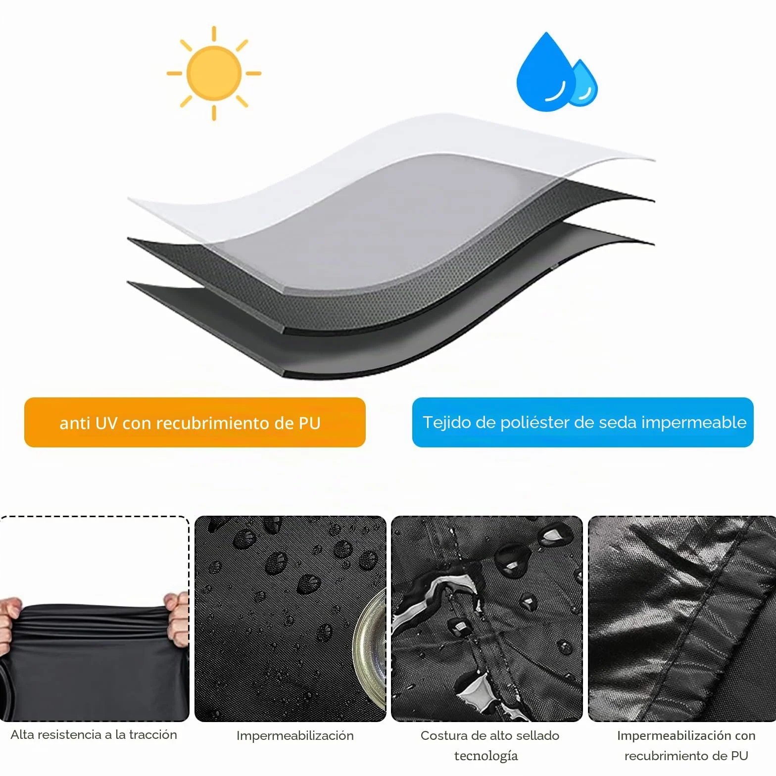 Mesybveo Funda para Moto, 190T Poliester Funda Moto Exterior Impermeable, Cubre Moto con Agujeros de Bloqueo, Toldo Cubierta Motocicleta Lluvia Antipolvo, Protección UV e Impermeable(245x105x125cm)