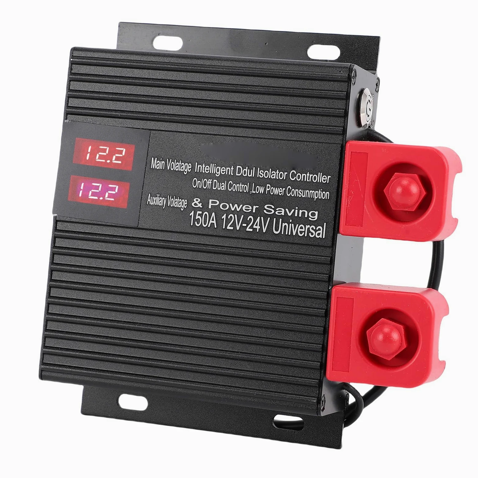 RiToEasysports Aislador Inteligente de Batería Dual, VSR Inteligente de 12 V 24 V en Aleación de Aluminio, Pantalla de Voltaje LCD, Desconexión Automática de 5 Segundos, Arranque de Emergencia, para