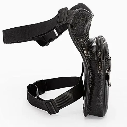 Bolsa de Pierna,Pernera Moto Bolso de cuero for hombre, bolso de cintura, bolso cruzado, bolso cruzado, bolso for pantalones, correa for cadera, trasero, ciclismo, motocicleta, bandolera mensajero(Bro