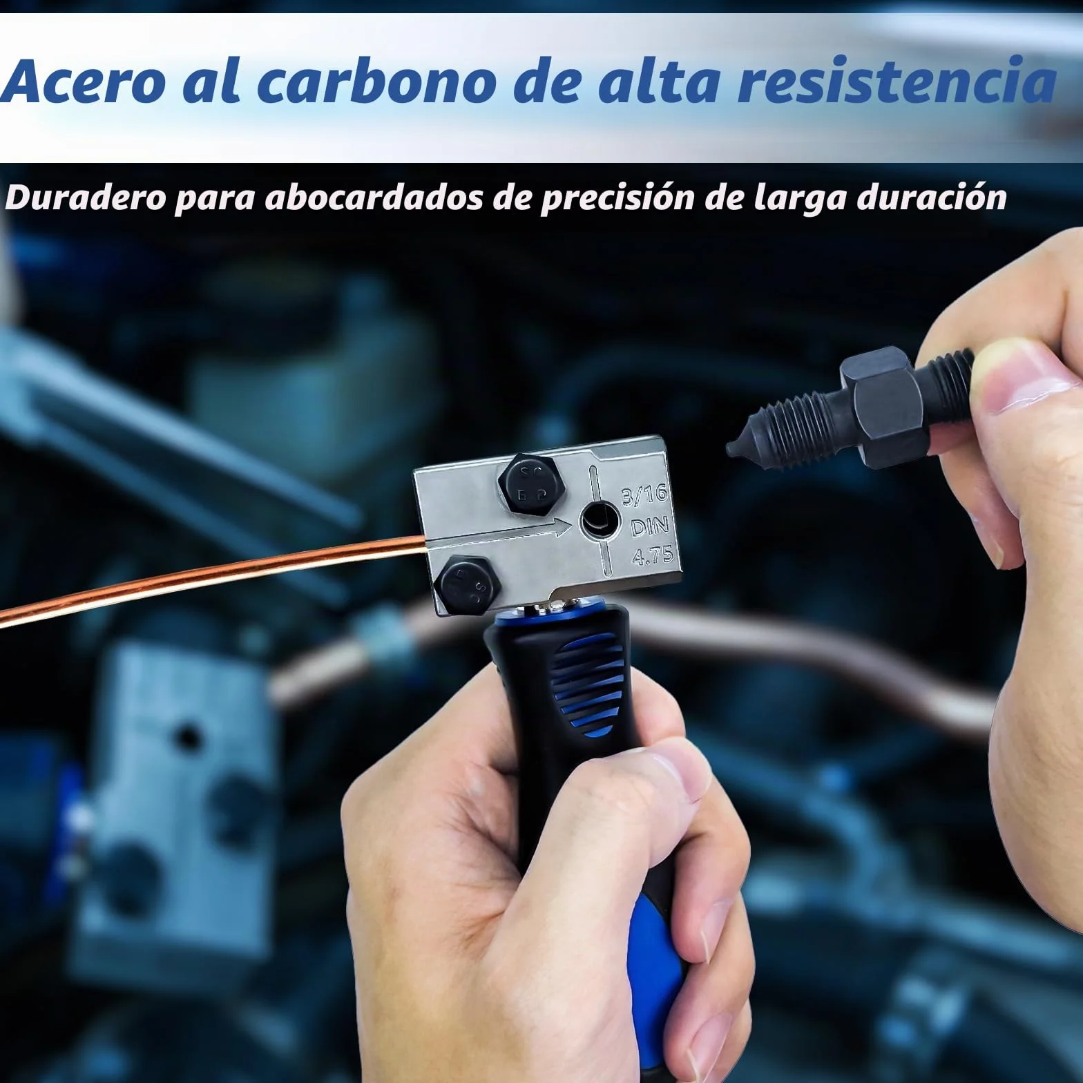 Cable de Freno para Rebordeador, Herramienta Abocardado Línea Freno Kit Herramientas Doble Abocardado de 3/16 Pulgadas para Sistemas de Frenado Hidráulicos de Coche