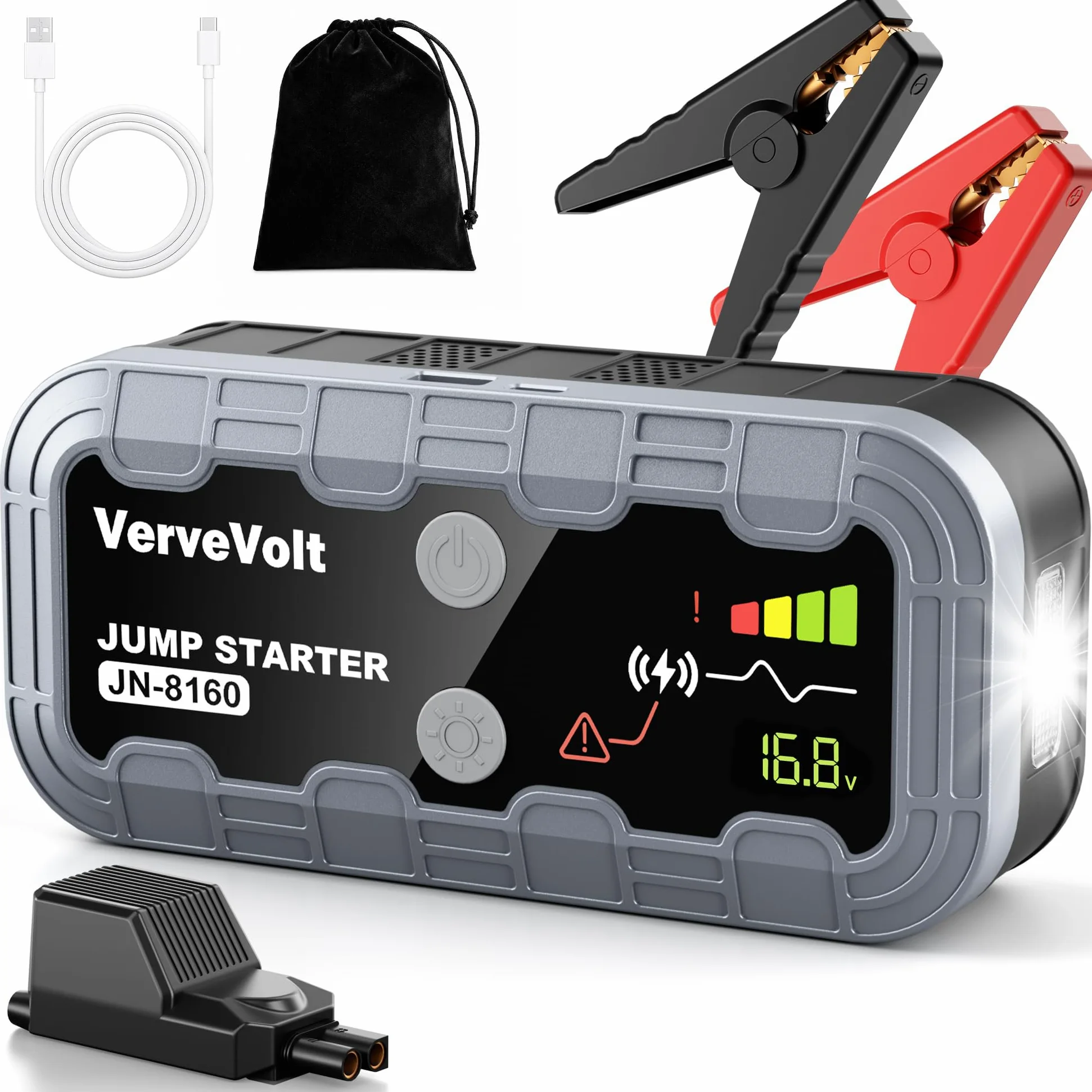 𝟲𝟭% 𝟬𝗙𝗙 𝟭𝟬𝟬𝟬𝟬𝗔 Arrancador de Baterias de Coche - Arrancador de Coches Portatil(10L Gas & 9L Diesel), Booster Bateria Grand éCran LCD y Linterna LED, Jump Starter, Upgrade