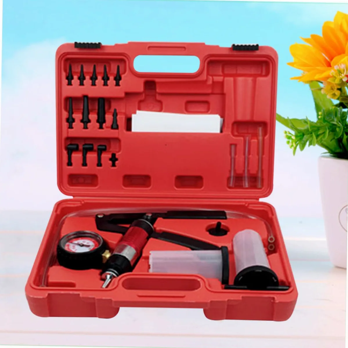 ULTECHNOVO Kit de Bomba de Vacío Manual para Sangrado de Extractor Adaptadores Herramienta Vacío para Vehículos