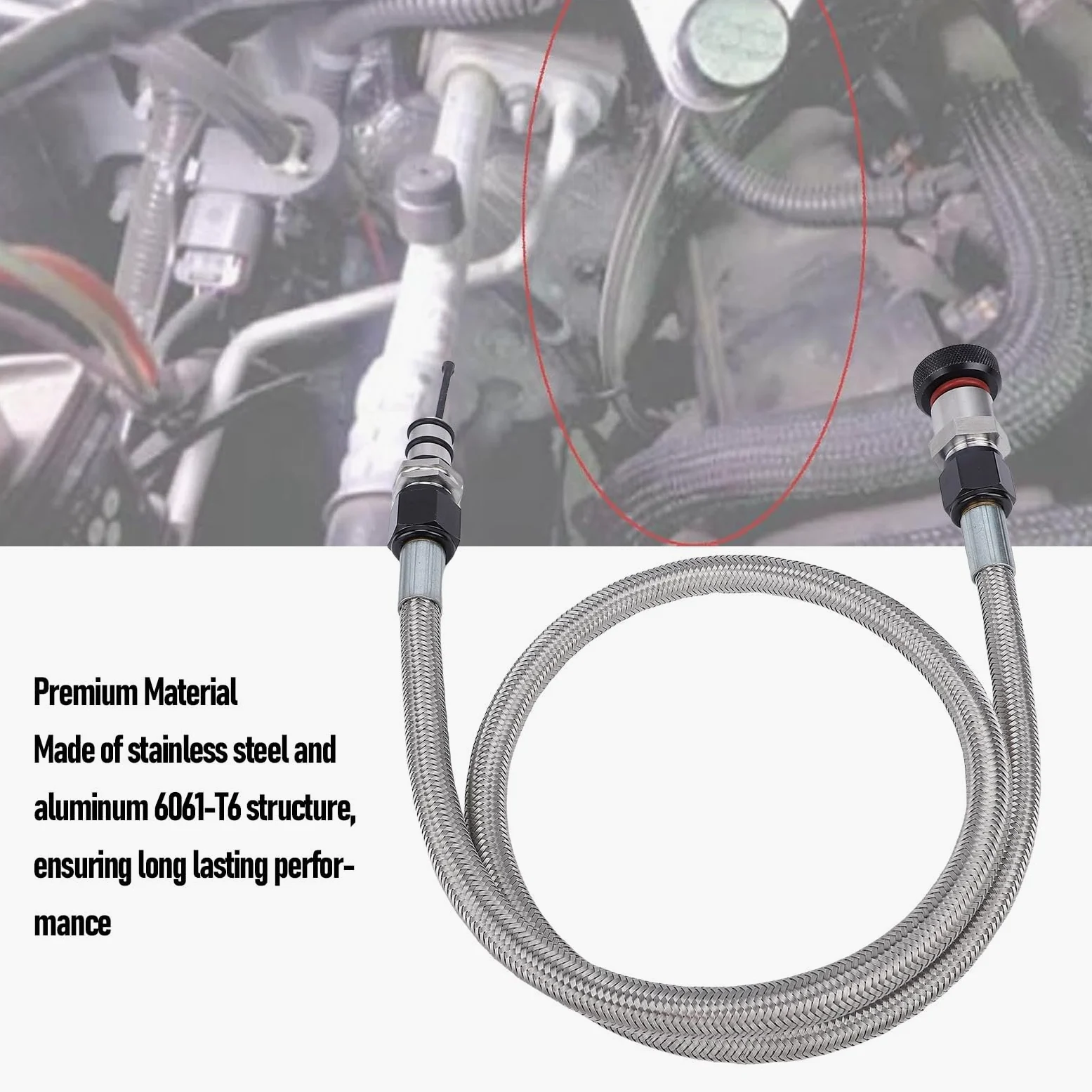 Naroote Varilla Medidora de Transmisión Automática de Aluminio, Reemplazo de Varilla Medidora de Líquido de Transmisión con Bloqueo, de de 8 Velocidades con Compatibilidad 8L90E, 8L45E, Ideal para