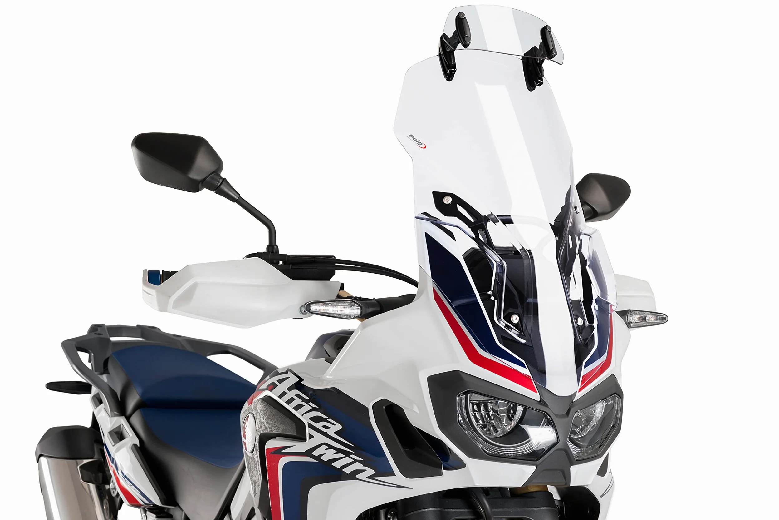 Puig 6319W Visera Multiregulable Clip-on para cúpula de Moto con Ajuste de posición y diseño Resistente Que Mejora la protección aerodinámica, Transparente