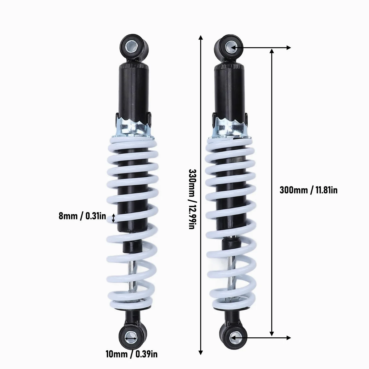 Amortiguador de Motocicleta de 300mm, Suspensión Trasera, Amortiguador Ajustable para Mini Moto de Cross, Scooter, Carrito de Bolsillo, 2 uds.