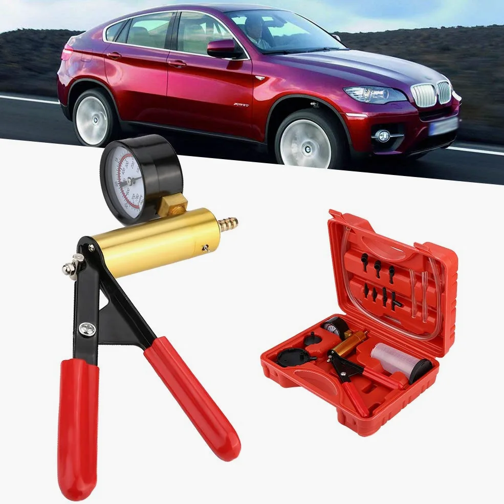 Bomba de vacío, Kit de comprobador de presión de Bomba de vacío Manual para automóvil, Herramienta de Prueba de Purga de Frenos