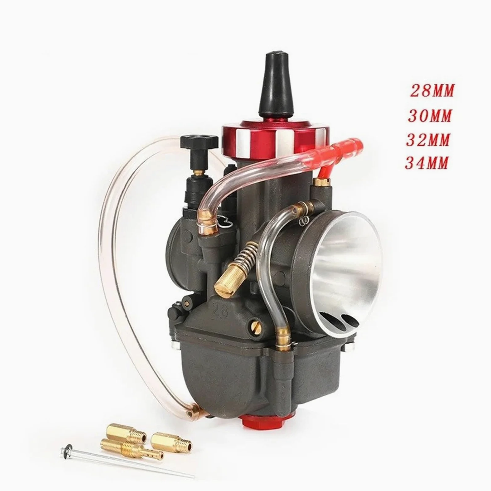 Motosierra Carburador Carburador Cortina Plana Motocicleta Para PWK 28 30 32 34mm 250cc Motor 4 Tiempos Piezas Universales Enduro Dirt Pit Bike Motocross(28mm)