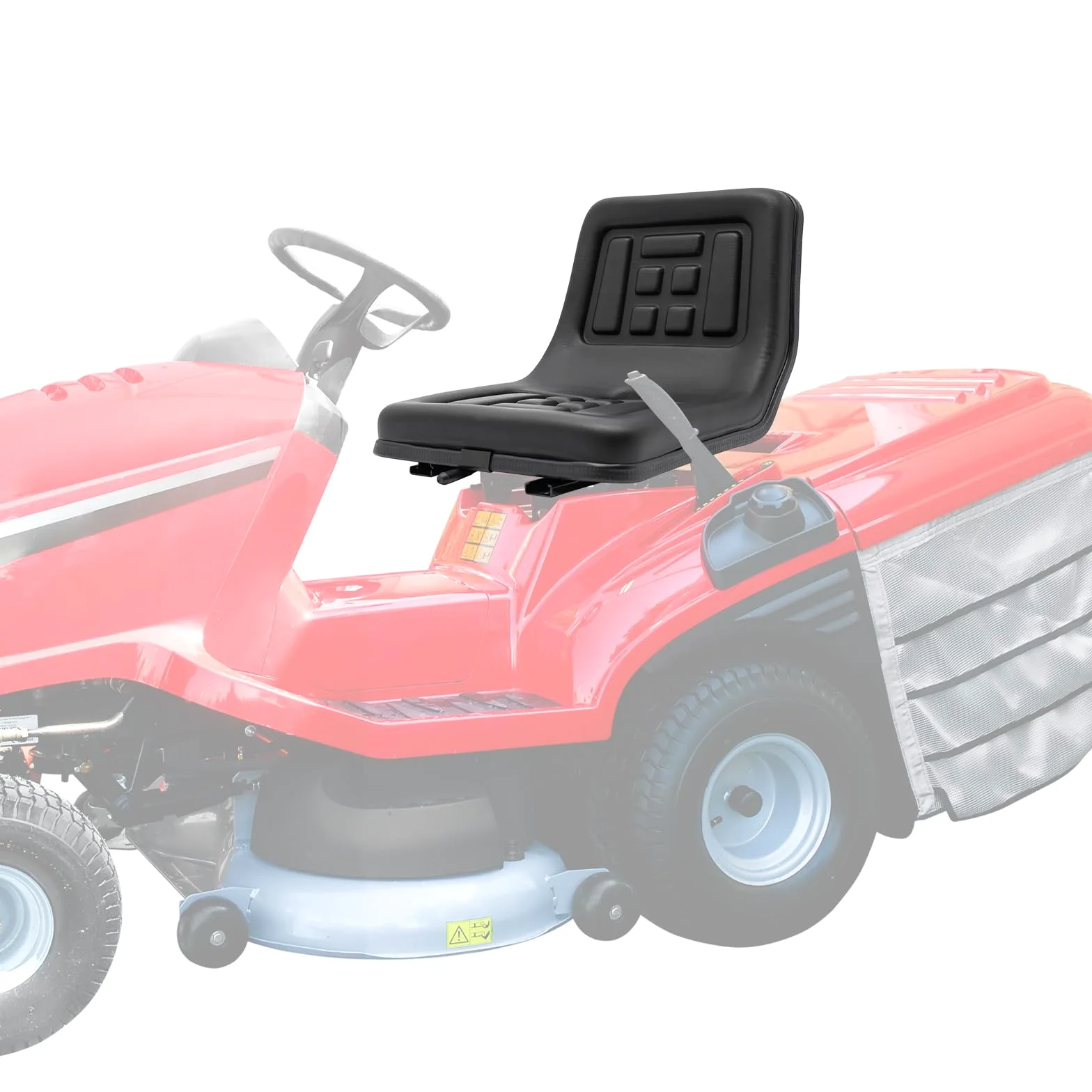 Asiento universal pequeño para carretilla elevadora con PVC y espuma, asiento de tractor ergonómico ajustable y capacidad de carga de 100 kg, asiento para cortacésped con varios orificios y orificio