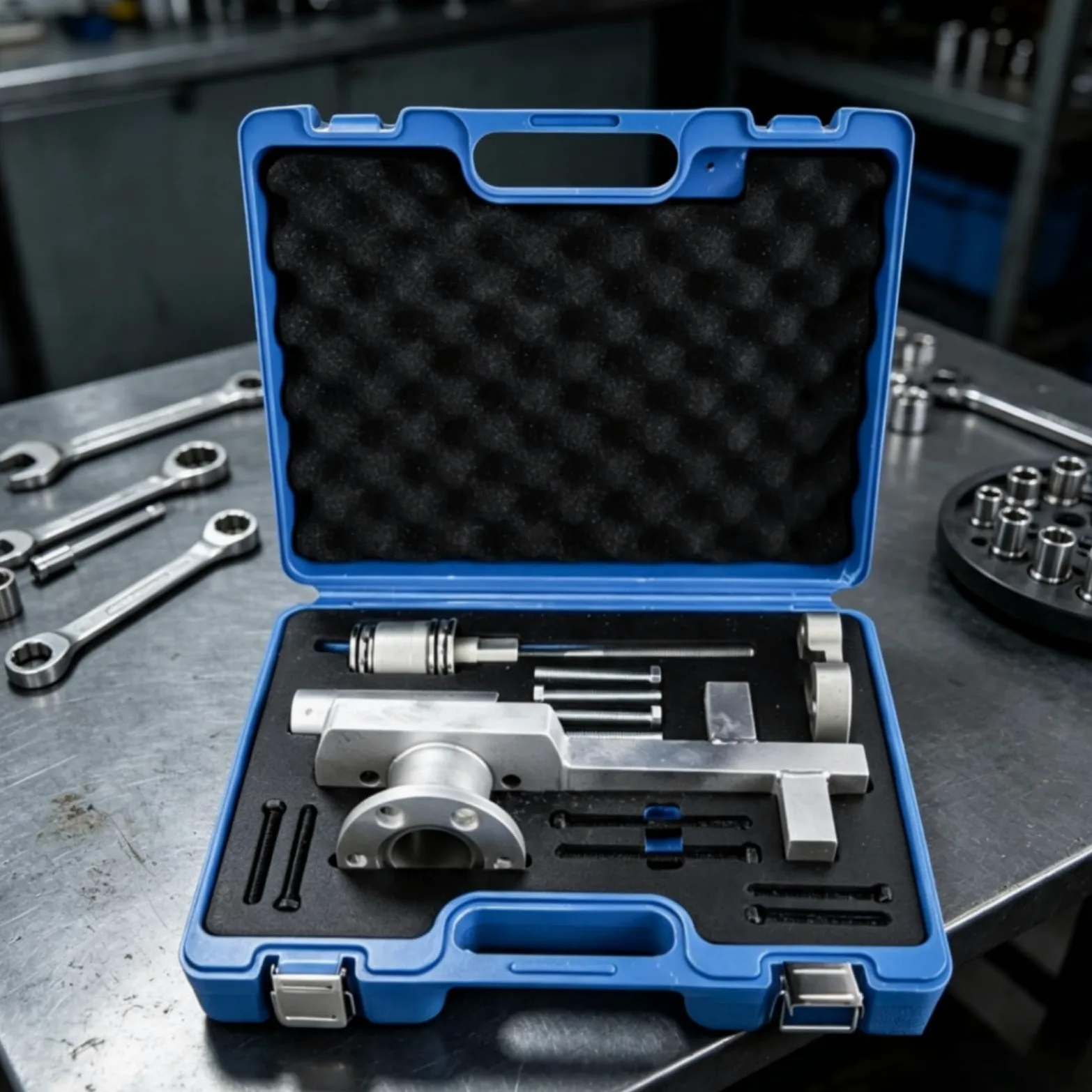 Perfeclan Extractor de Poleas Automotriz Set Extractor Separador Bloqueador con Pieza Principal Metálica y Maletín con Asa Adecuado para Mantenimiento Automotriz Garaje