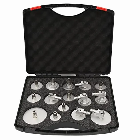 Adaptador Purga Frenos, Universal a Prueba de Fugas y Fácil de Usar Kit Cilindro Maestro 15 Piezas for Profesionales Bricolaje Automóviles Motos Camiones Talleres