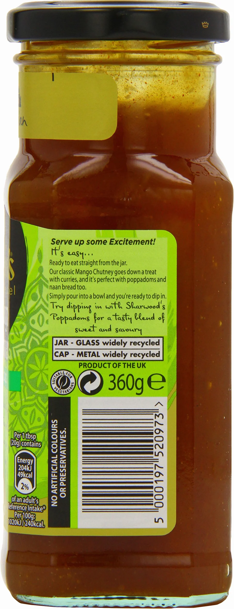 Sharwood Vert Étiquette Mangue Chutney 360g