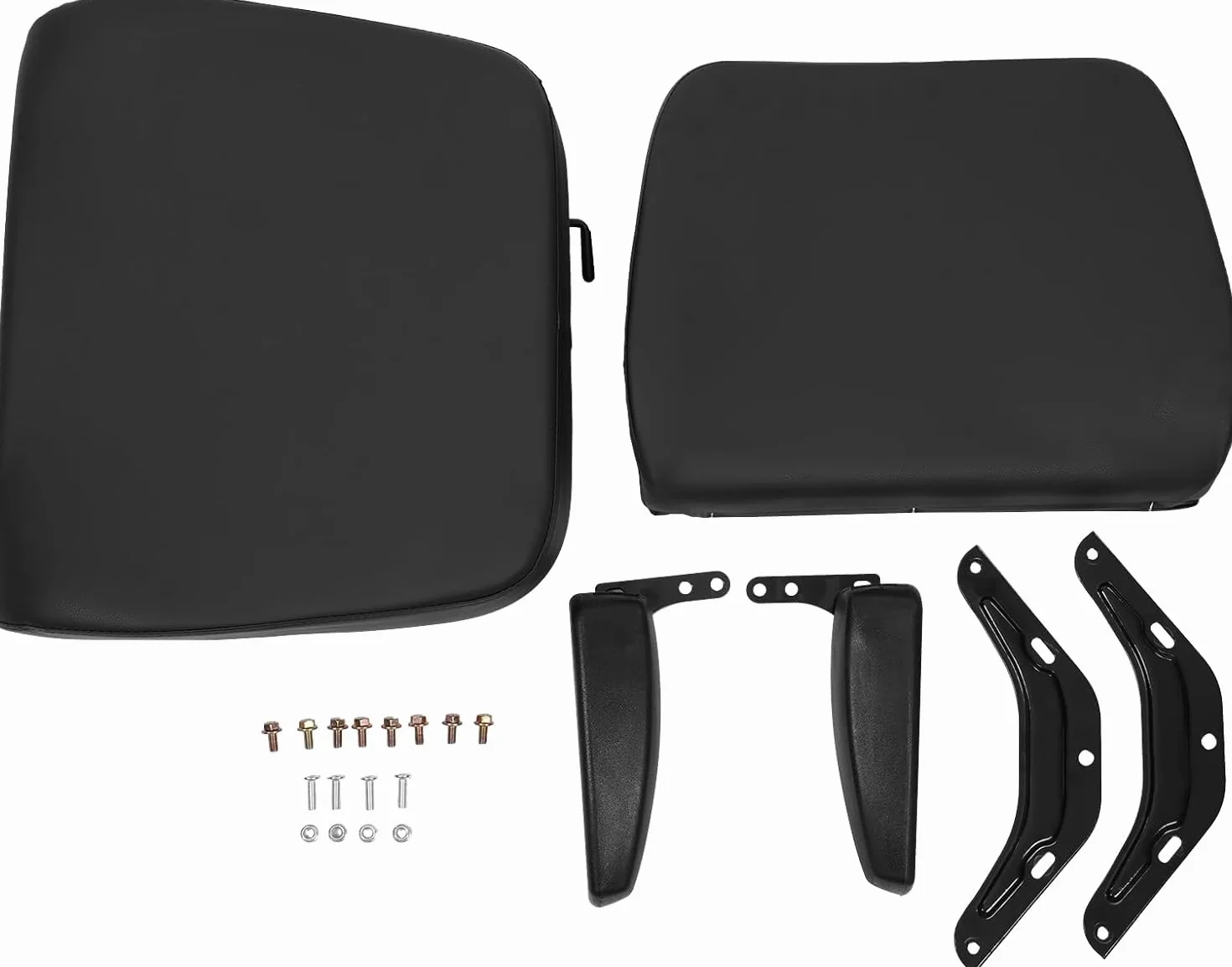 Asiento universal de repuesto, 28×23 cm Instalación de vías, Asiento de Tractor con vías, para carretilla elevadora con reposabrazos ajustables, construcción de PVC resistente, Exterior 48×46×51 cm