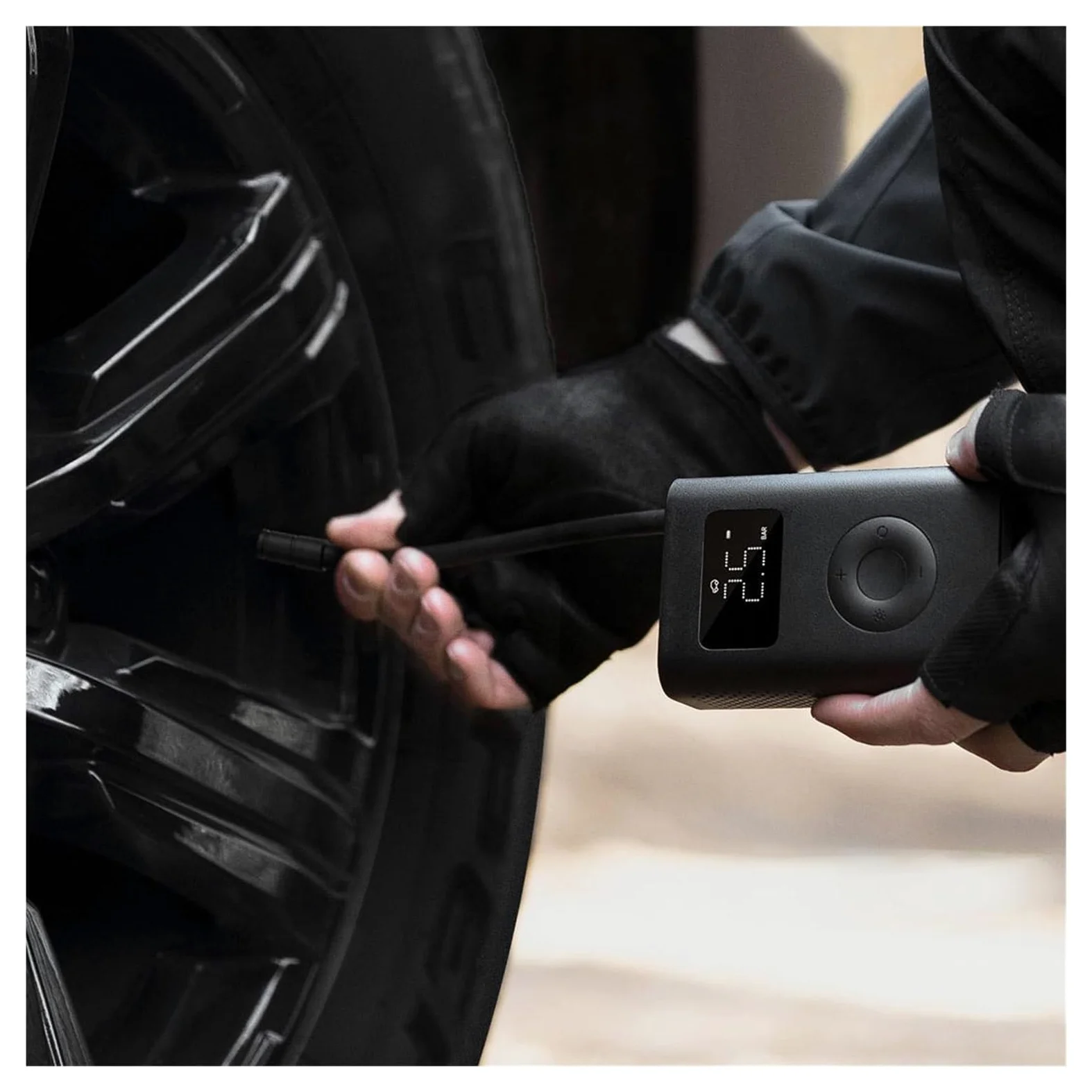 Bomba de Aire para Coche, Compresor De Aire Inflable Portátil 2000 MAh For Bicicleta, Coche, Motocicleta Y Balón para Motos