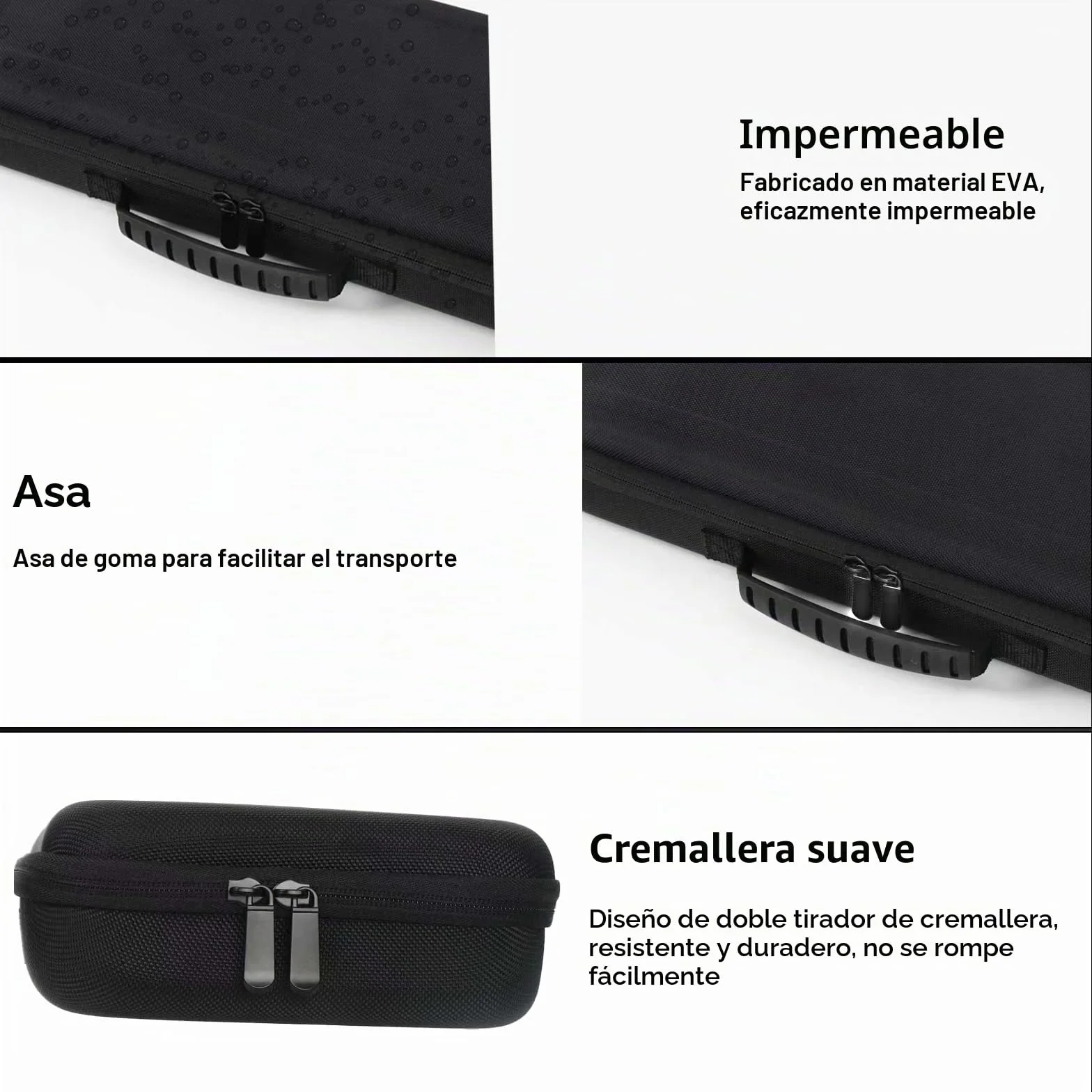 Funda rígida de viaje impermeable a prueba de golpes para Dyson Airstraight HT01, negro, M