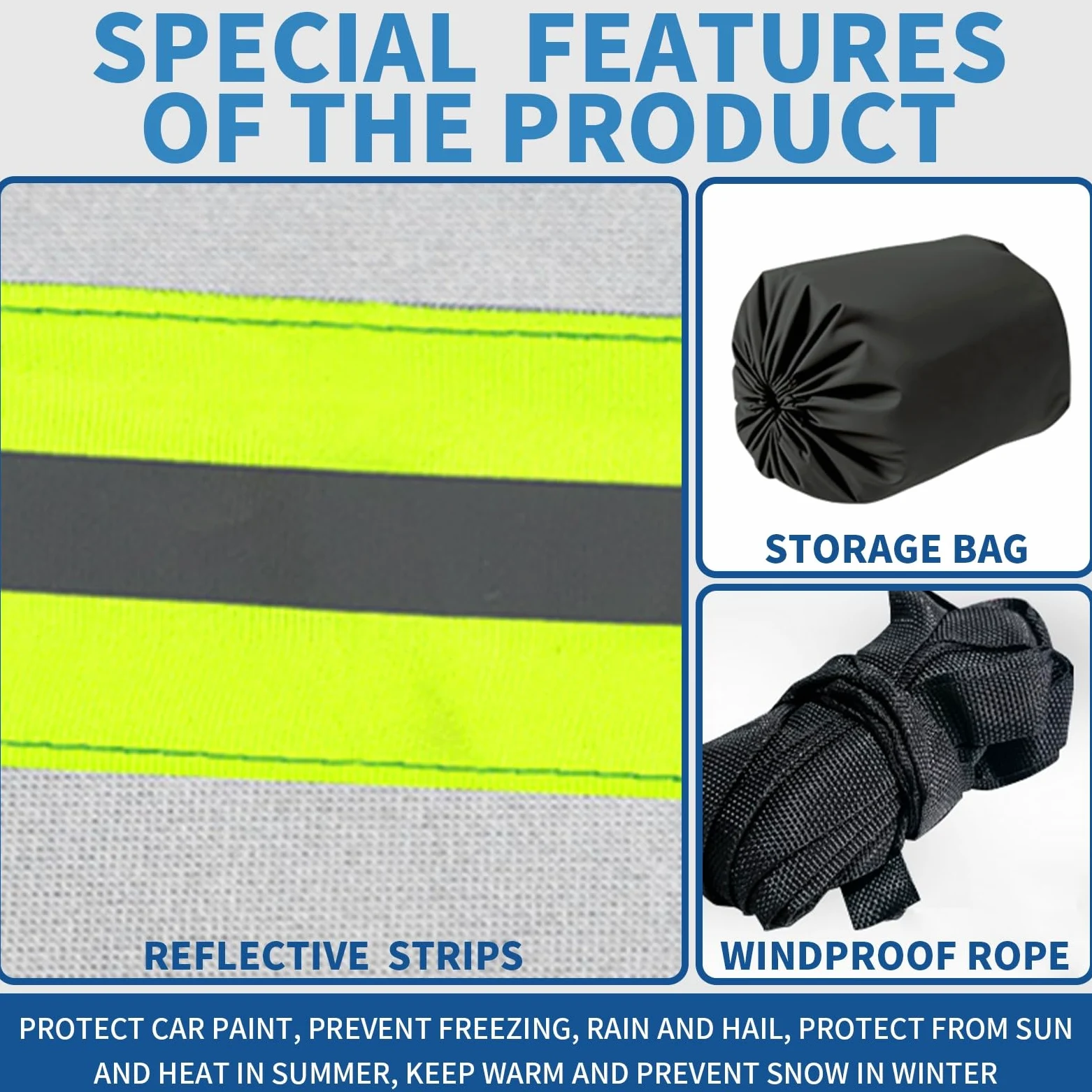 Funda Coche Antigranizo para Ope-l Antara Cubierta para Coche Exterior Reforzada Antigranizo Impermeable Tira Reflectante Algodón Grueso Antipolvo Rasguño
