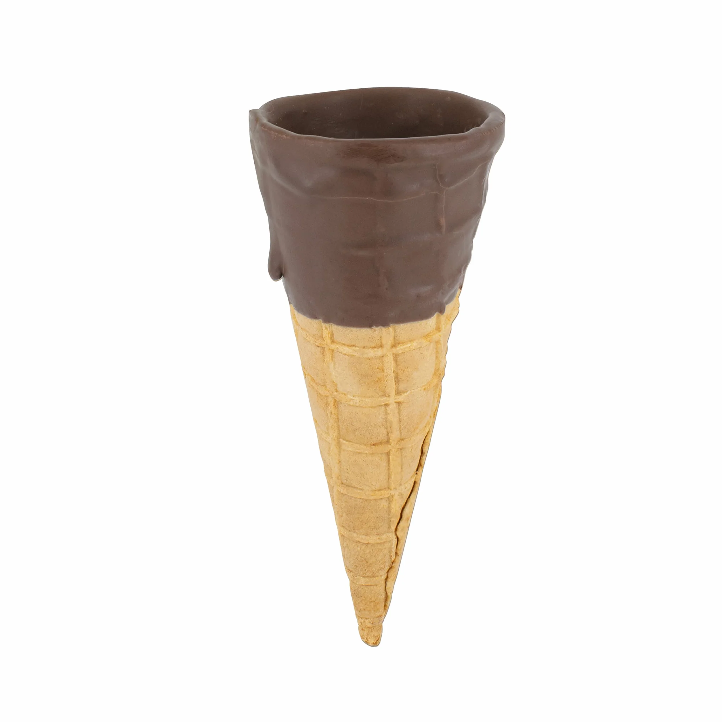 Wisefood Offa de hielo, 12 conos de helado con glaseado de cacao Ø 50 mm, oblea comestible crujiente
