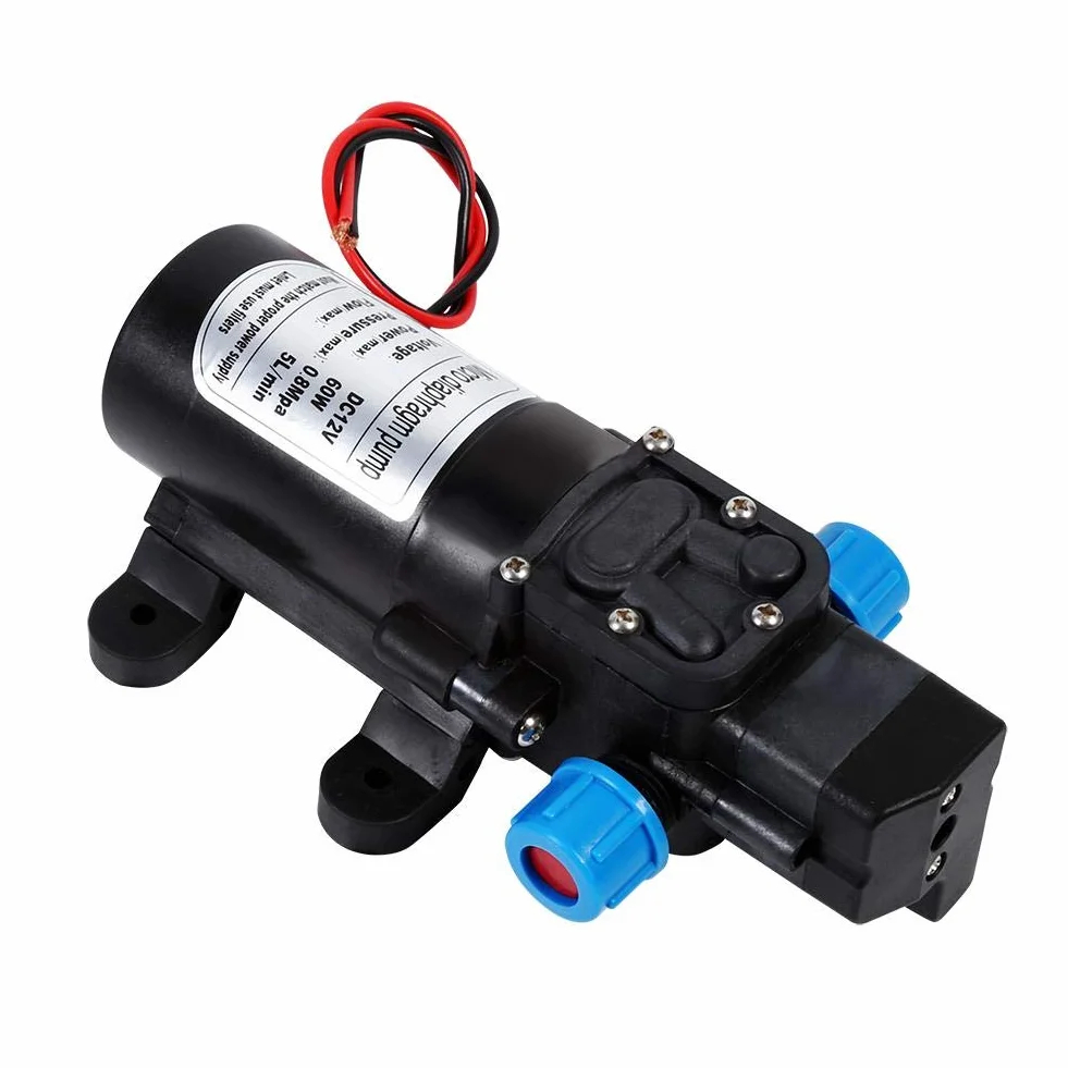 Bomba de agua autocebante de alta presión DC 12 V automática para autocaravanas, barcos, caravanas y jardín, bomba de agua para lavado (60 W, 5 l/min)