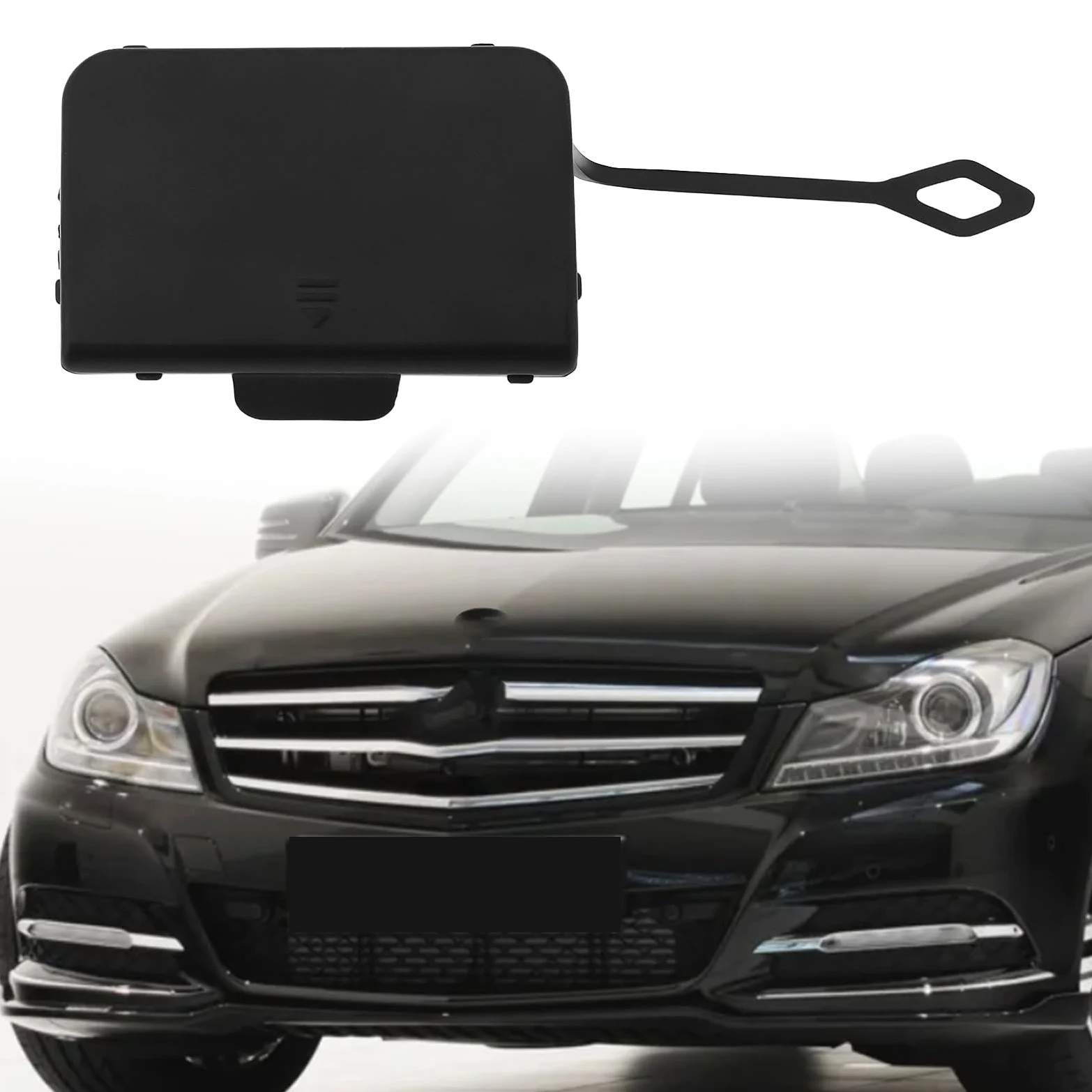 ECSiNG Tapa del Gancho de Remolque Parachoques Delantero A2048850124 Compatible Mercedes Clase C 2007-2011