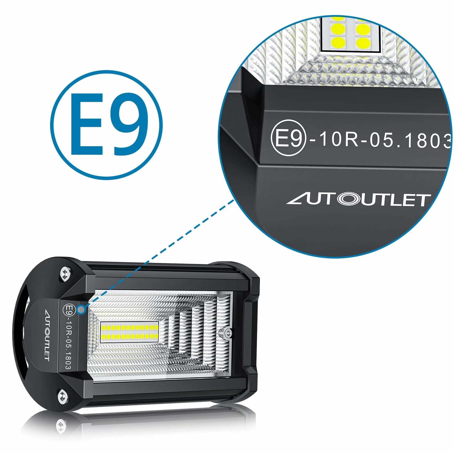 AUTOUTLET 4PCS 72W Focos de Coche Foco de Trabajo LED 12V 24V 6000LM Impermeable IP65 Off-road Homologado para Camiones Pickup Jeep ATV UTV SUV Barco