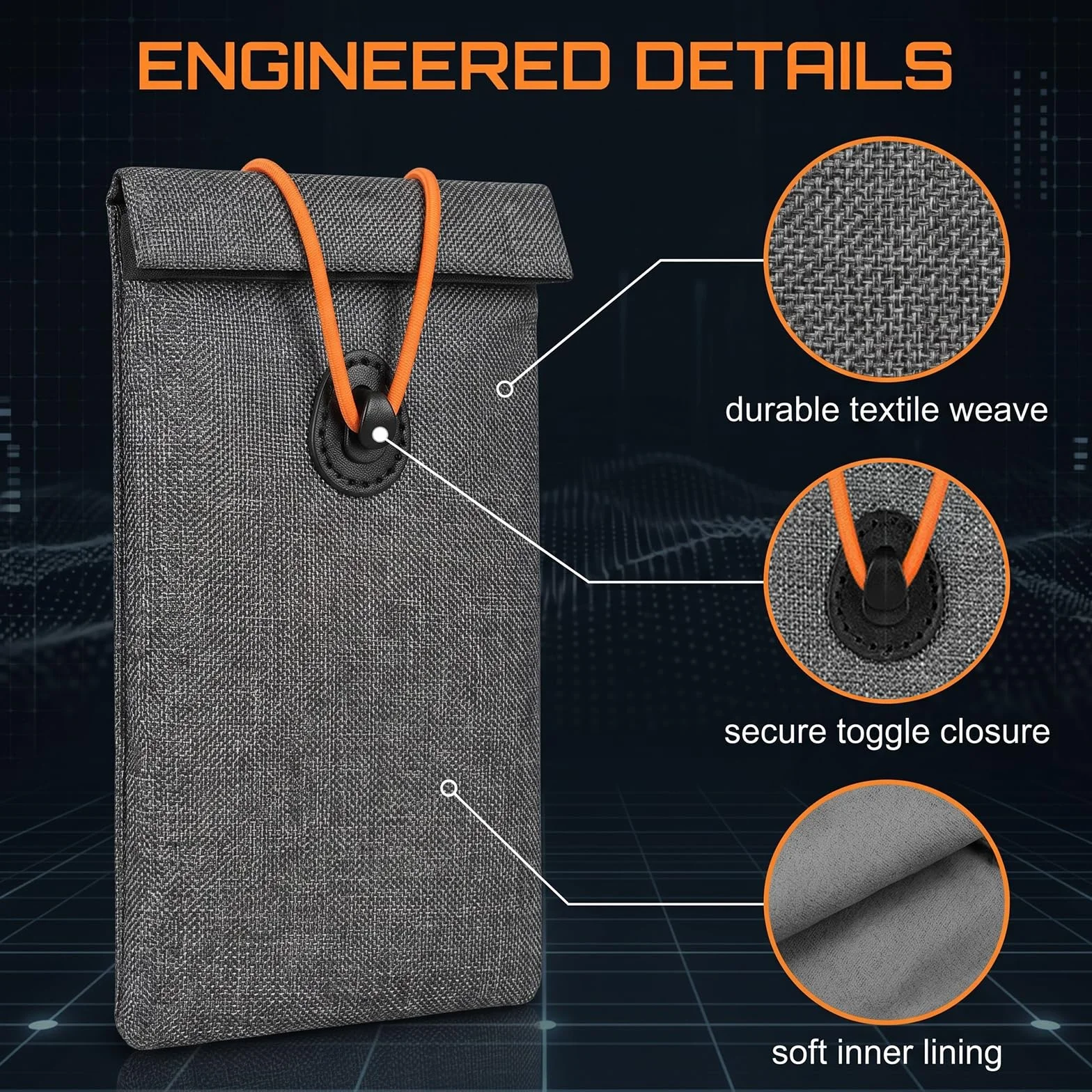 Bolsa Faraday, Protector de Jaula, Protector de Llavero Faraday, Caja de Bloqueo de Señal de Llave de Coche, Jaulas de Bloqueo de Señal Antirrobo, Inhibidor de Señal Móvil 4G/GPS (Gris)