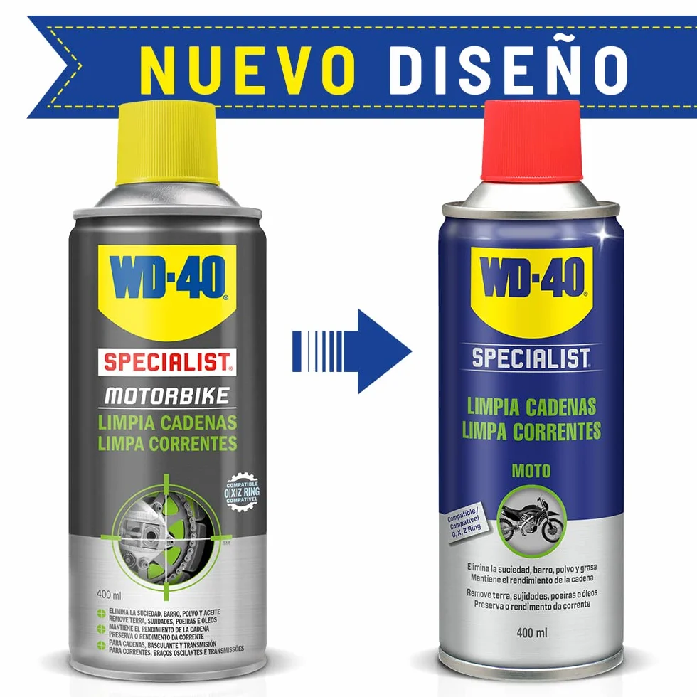 WD 40 - Wd40 Specialist Motorbike - Pack Spray Limpiacadenas 400Ml + Grasa De Cadenas 400Ml Moto Motorcycle Accesories