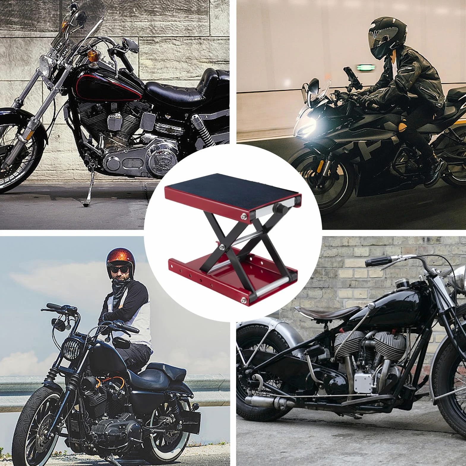 Elevador para Moto Elevador Plataforma Ancha para Moto | Accesorios De Mesa Compactos Resistentes Para Mantenimiento De Scooters, ATV Y Talleres