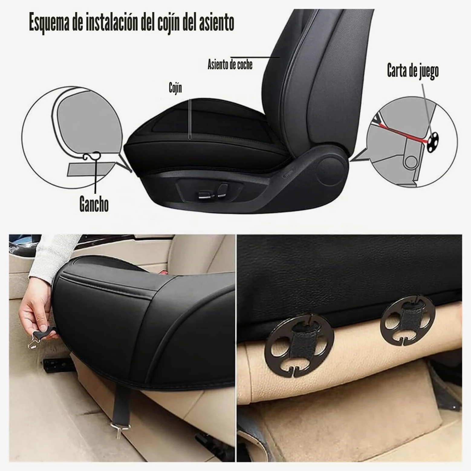 Fundas Asientos Coche, para Peugeot Rifter 2018 2019-2023 2024 2025, Fundas Asientos Coche Universales, Juegos de Cubreasientos Cuero Impermeables Coche Fundas Asientos Interior Accesorios(E(Black Cur