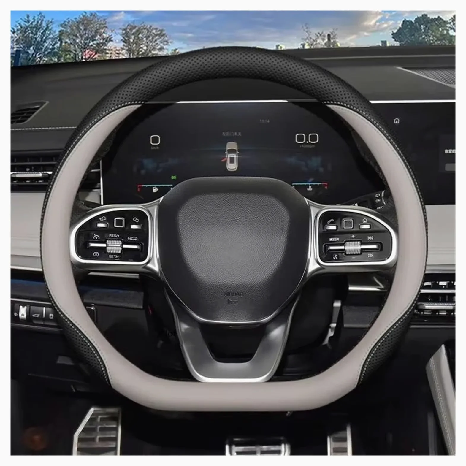 Cubierta Volante Funda De Volante Coche Transpirable Color para Jetour para X70 para Plus para X90 para para T1 para T2 para L7(Style2)