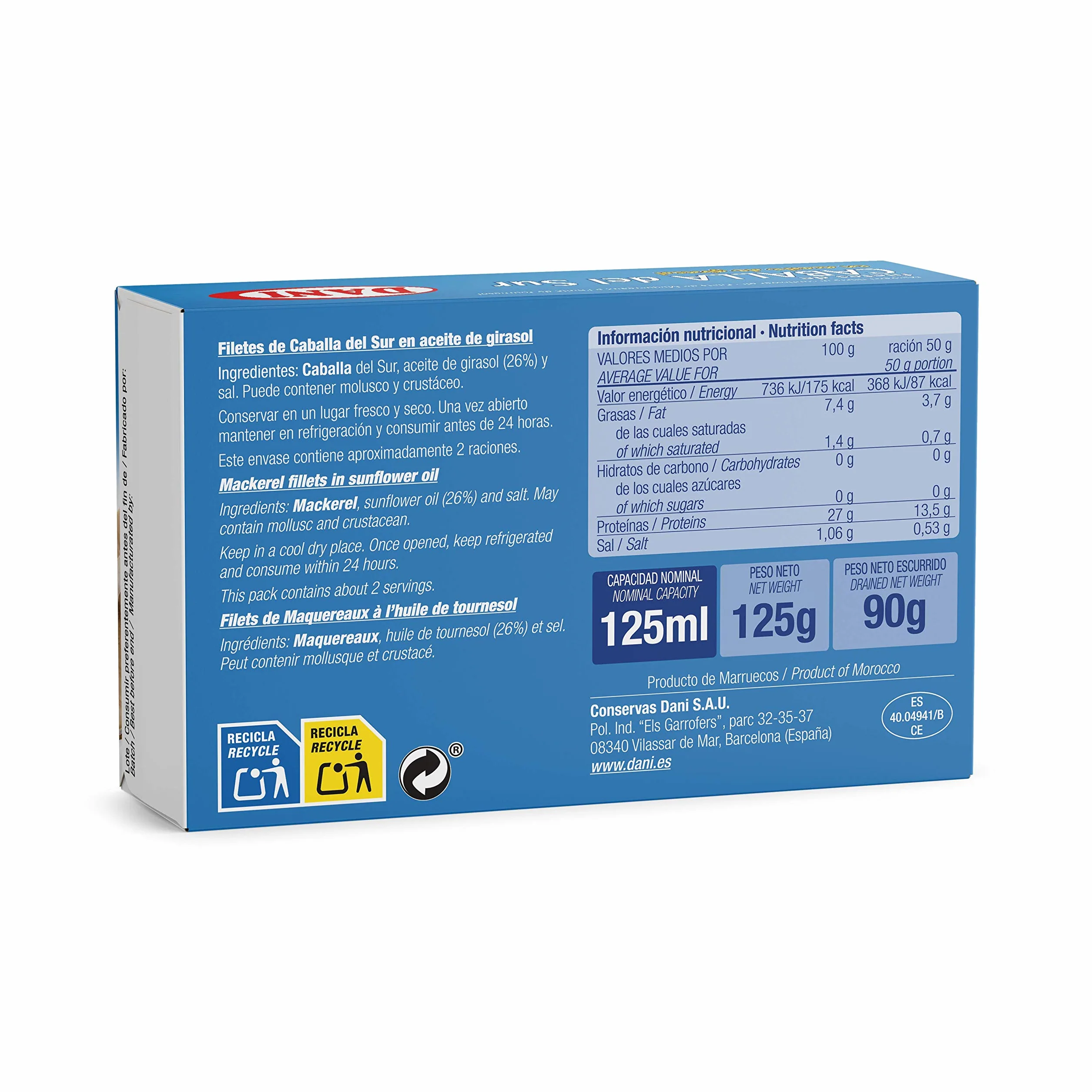 Dani Caballa en Aceite de Girasol Pack 12 x 115g