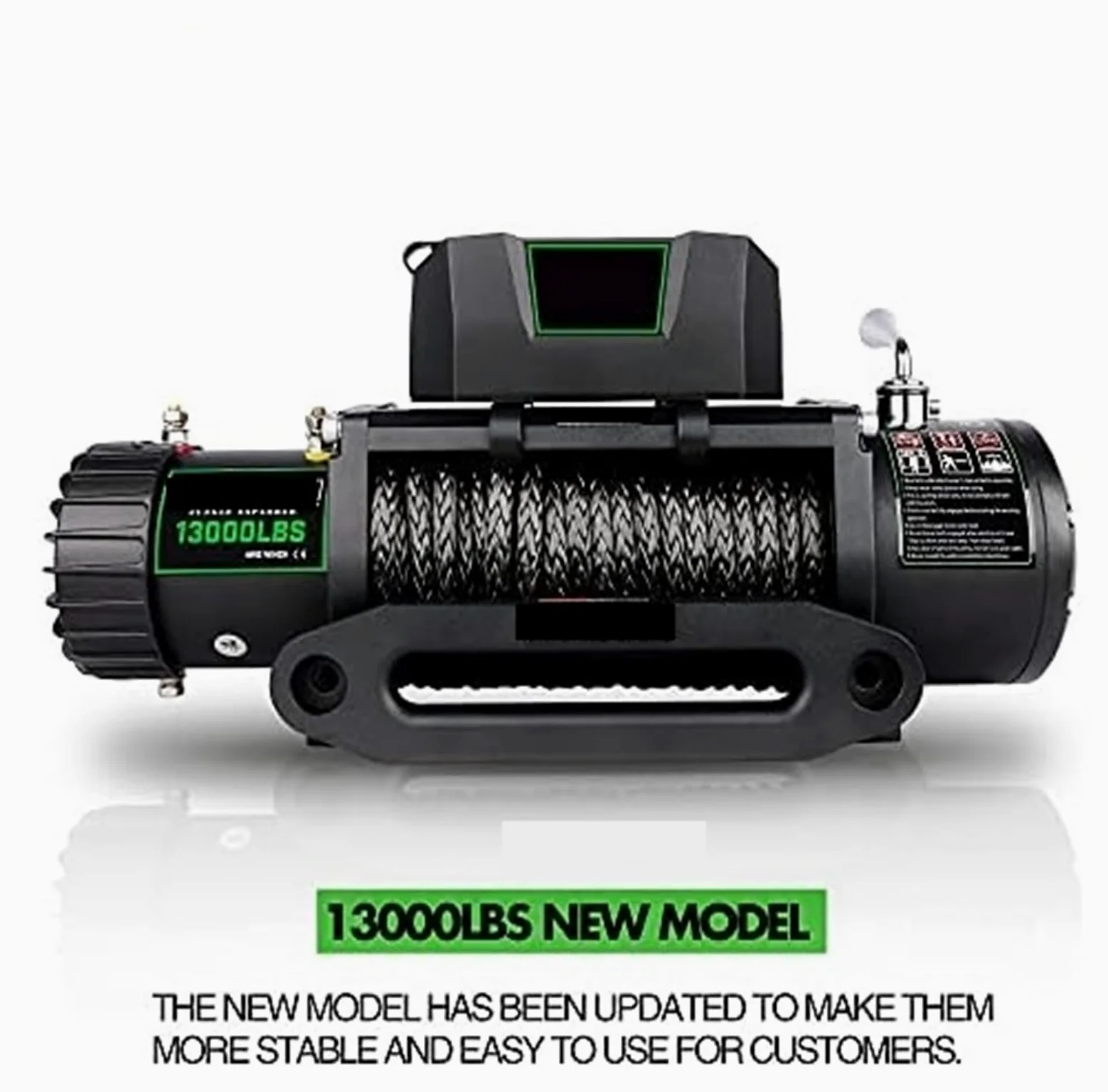 Cuerdas para Remolque, Cabrestante 13000lb. Kit de cabrestante Cuerda sintética, cabrestante Impermeable de 12 V con Control Remoto inalámbrico de Mano y con Cable, for camión SUV(13500 LB.)