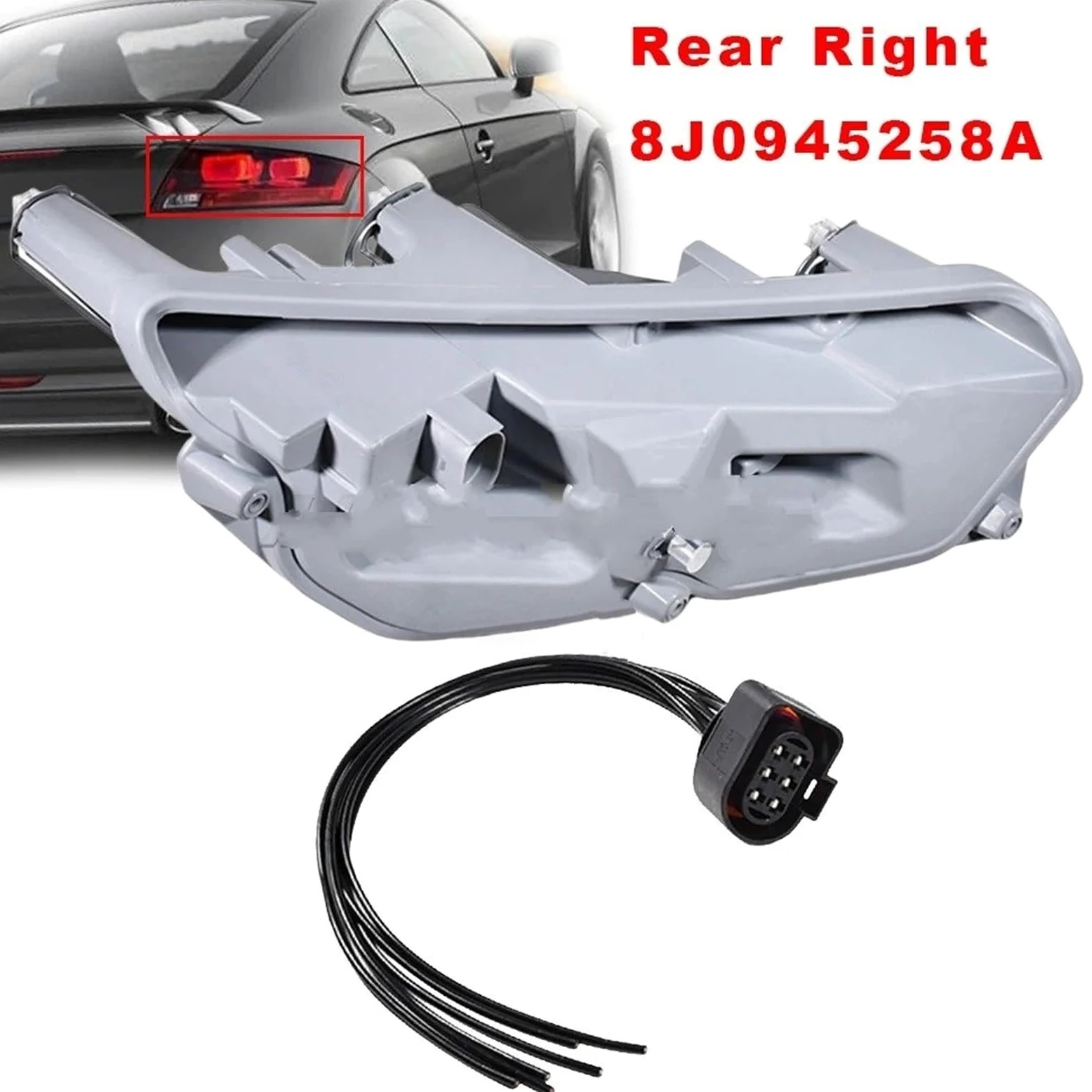 Portalámparas Luz Trasera Coche Para TT Para TTS 8J MK2 Portalámparas De Luz Trasera Con Conector Placa Circuito Accesorios Coche 8J0945257A 8J0945258A Luces Traseras Placa Circuito(Rear Right)