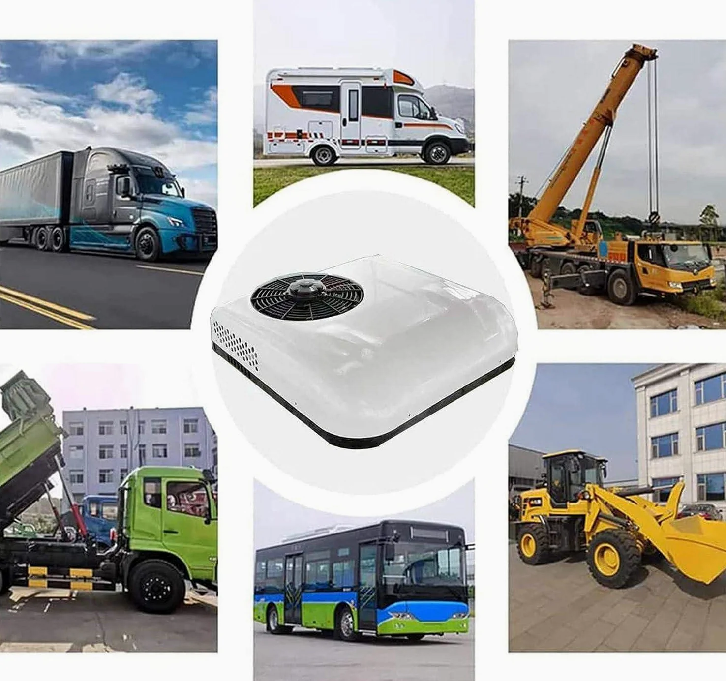 Acondicionador de Aire de Techo 12V para Tractores, Camiones, Autocaravanas y Autobuses - Función Frío de Estacionamiento