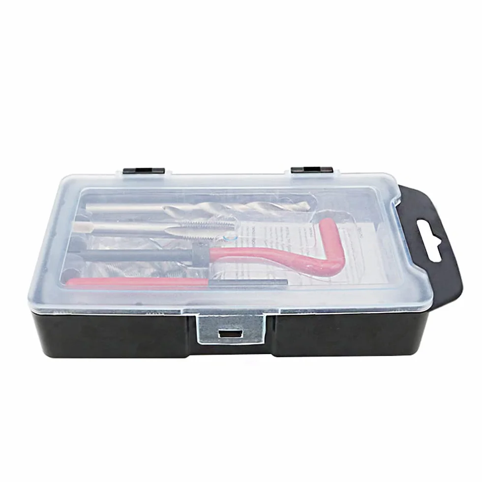 15pcs M10 x 1.25 Kit de reparación de rosca, conjunto de reparación de bobina helicoidal de coche, juego de herramientas manuales compatible
