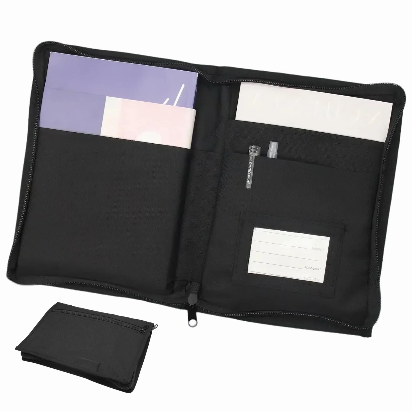 Carpeta de Coche Organizador de Guantera A5, Porta Documentos Coche con Cremallera, Portadocumentos A5 con Múltiples Compartimentos para Papeles del Vehículo