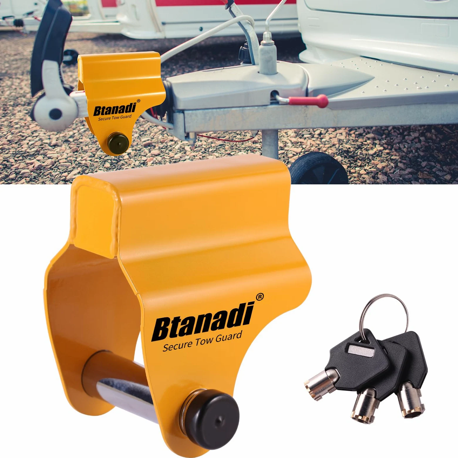 Candado Antirrobo de Enganche para Caravana Compatible con ALKO AK130, AK160, AKS1300, AKS2004 y AKS3004, Bloqueo Pesado de Seguridad para Remolque