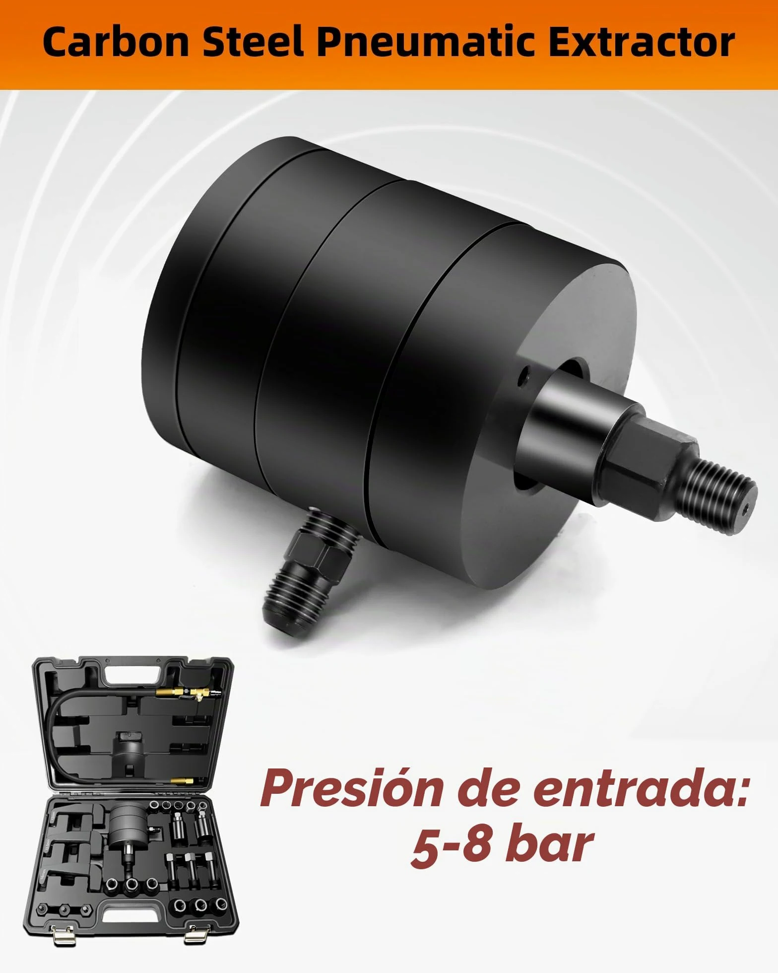 RUIZHI 24pc Extractor Neumático de Boquillas de Inyección - Herramienta de Extracción para Boquillas de Inyección, Inyector de Combustible Diésel, para Bosch Delphi Denso Siemen, con 19 Adaptadores
