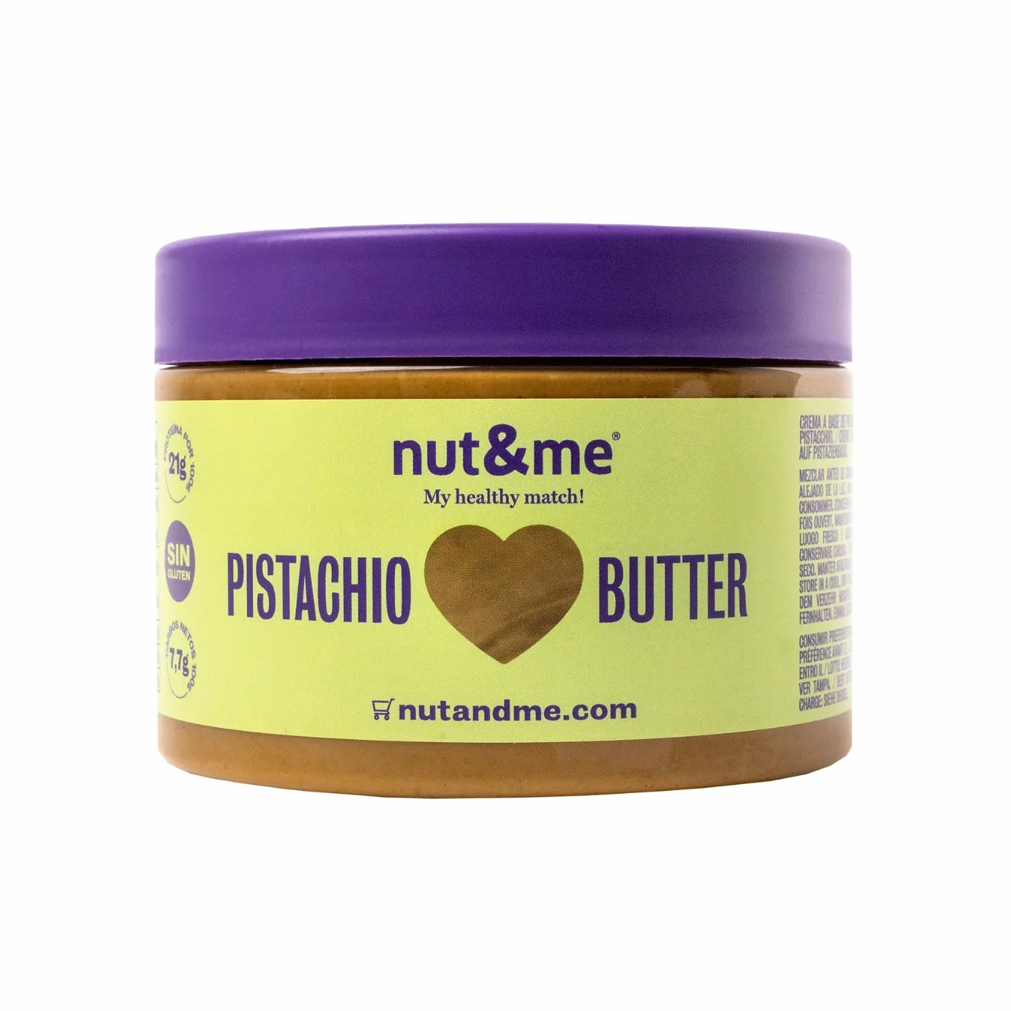 Nut&me Crema de Pistacho 250 g 100% Pistacho Sin Azúcares Añadidos Vegano Sin Gluten Keto