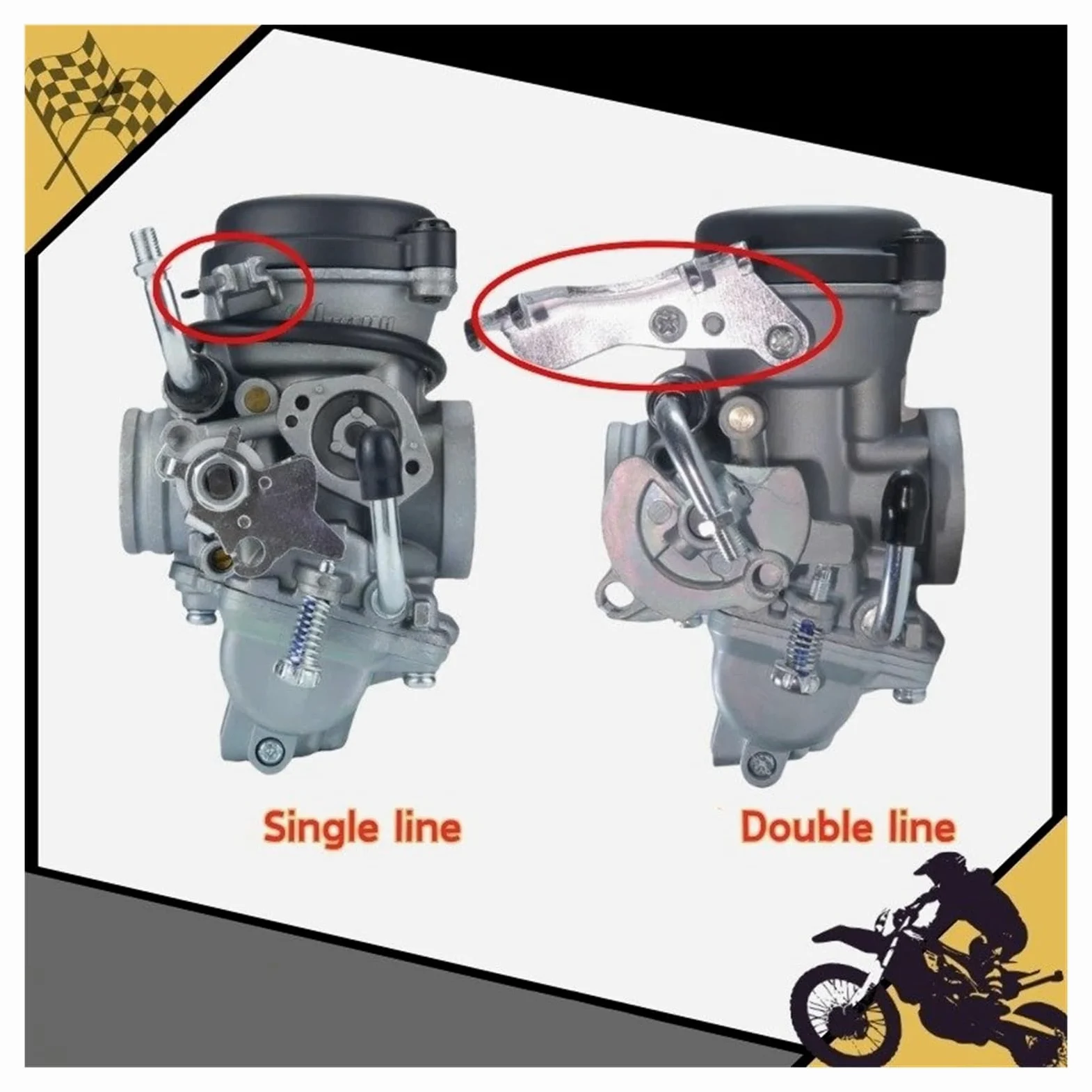 Motosierra Carburador Carburador Motocicleta 26mm Para Fz16 Para Byson 150 Para Fazer Para V1 Para Fzs Para Bajaj Para Televisores Vehículo Todoterreno 2 Tiempos(Single line)